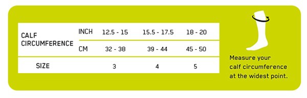 Cep Men's Compression Calf Sleeves 2.0_SIZE CHART