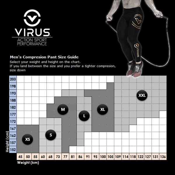 Virus Men Size Chart New