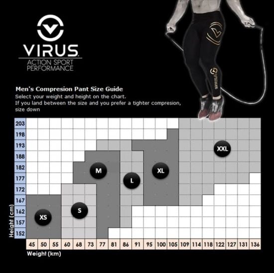 Virus Men's Energy Series Pinstripe Bioceramic Compression V2 Tech Pants  (AU9.5)