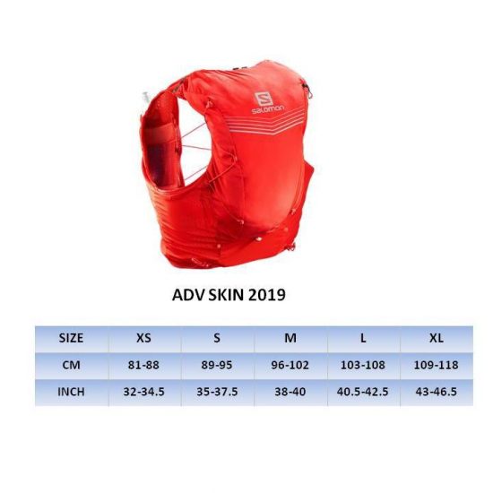 Salomon Adv Skin 12 Sizing Chart