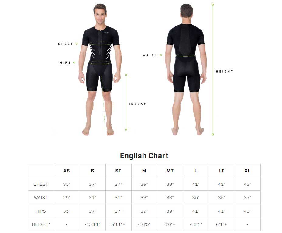 Roka Swimskin Size Chart